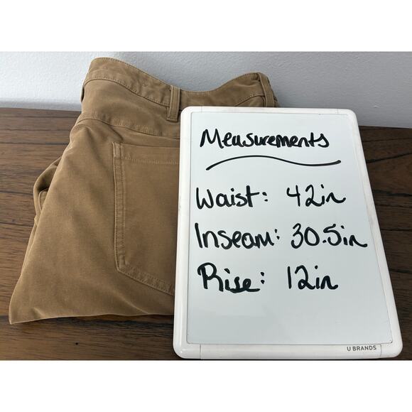 Lululemon ABC Pants Mens 42x30.5 Beige Canvas 5 Pocket Utilitech Performance - Picture 6 of 6